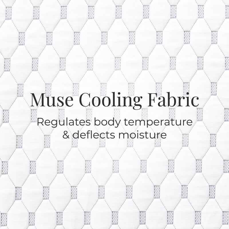 Muse Cooling Fabric: Regulates body temperature & deflects moisture/